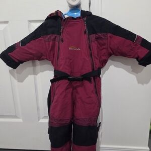 Unisex Burgundy and Black Snowsuit